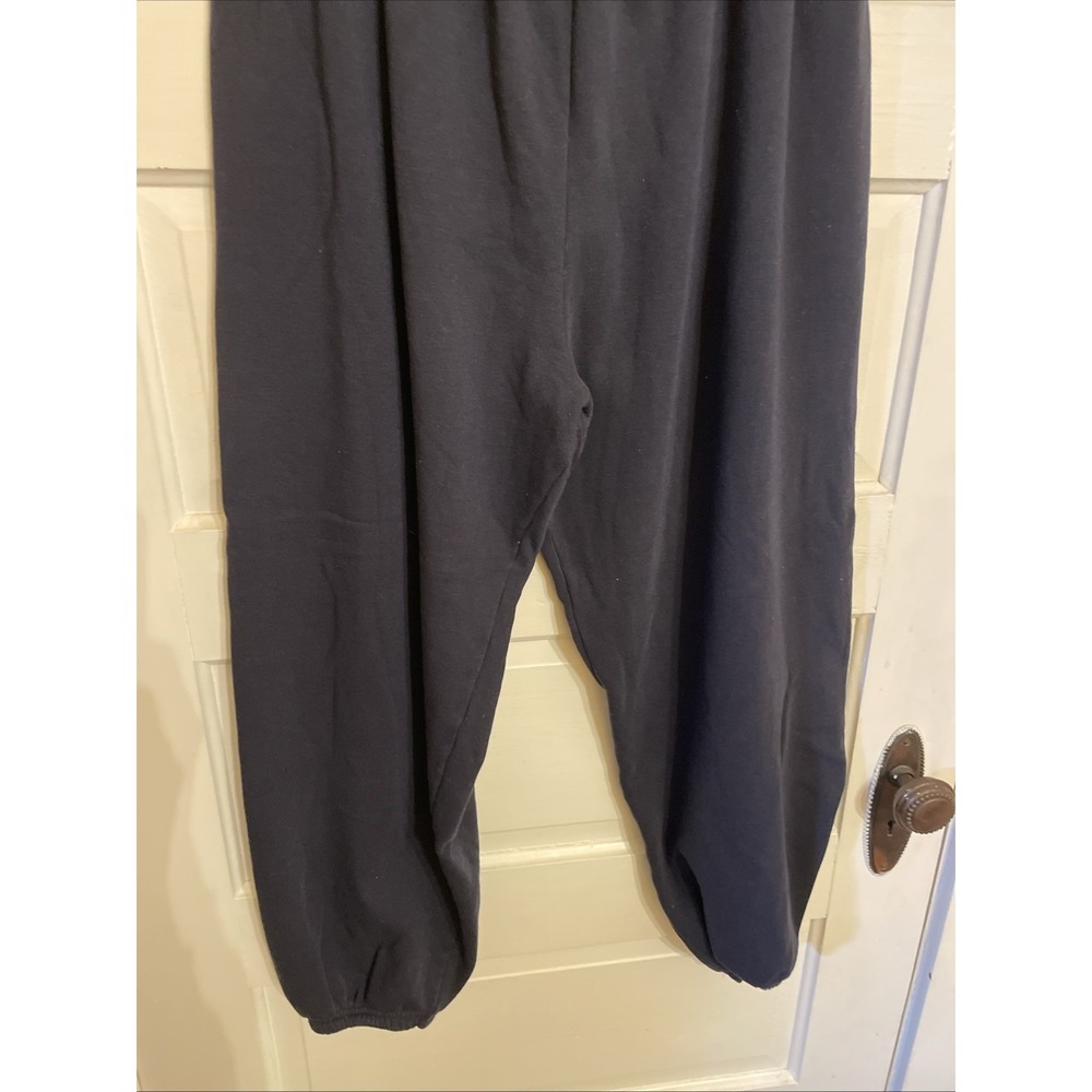 Navy Blue Womens Sweatpants Elastic Waist and Ankles Medium - Picture 2 of 5